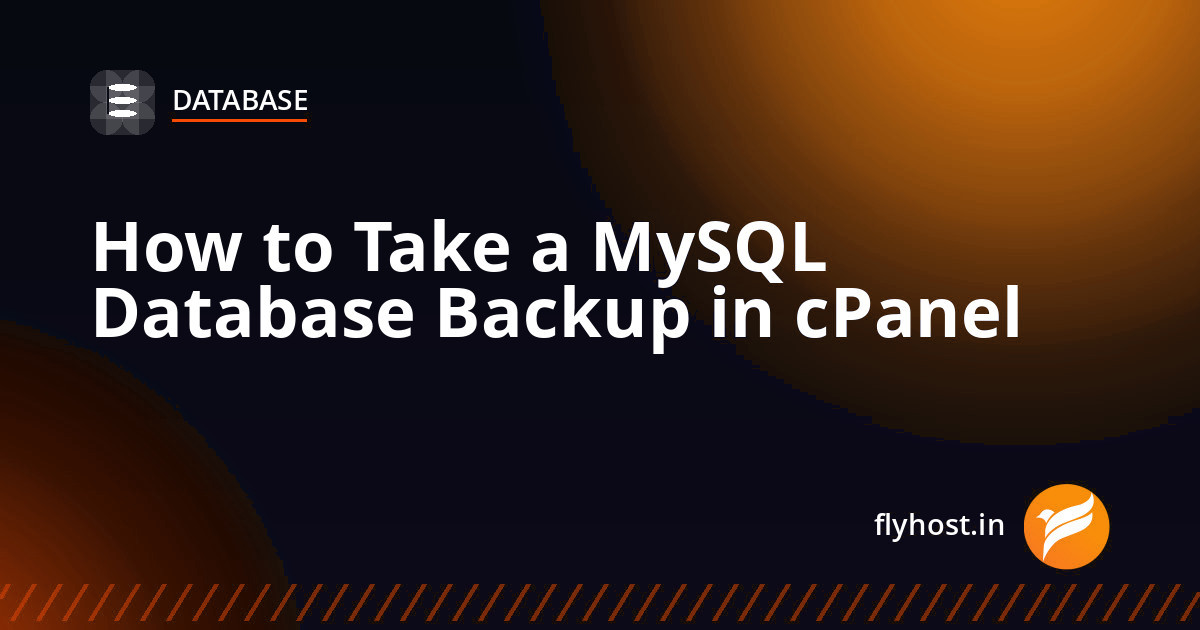 How to Take a MySQL Database Backup in cPanel